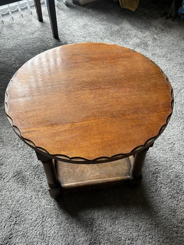 Edwardian solid oak pie crust - edwardian,
