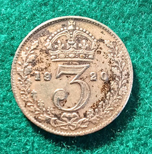 SIVER  1920  THREEPENNY BIT.  GEORGE V