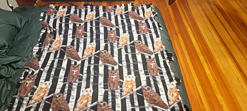 Owl blanket reversible - blanket, fleece