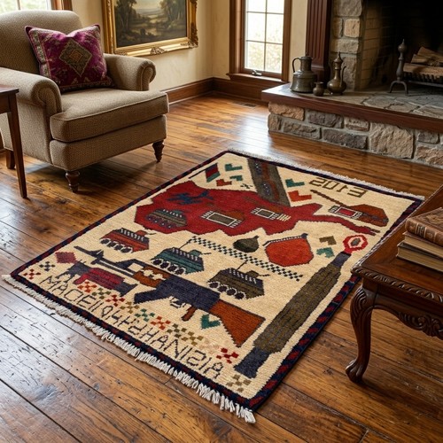 Afghan war rug 2x2 - 2x2, ft