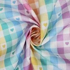 cotton fabric Love Check