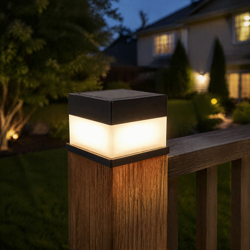 Automatic outdoor post - post, light