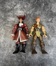 Disney Heroes Peter Pan & Hook Figure Toy Bundle 6” Vintage RARE