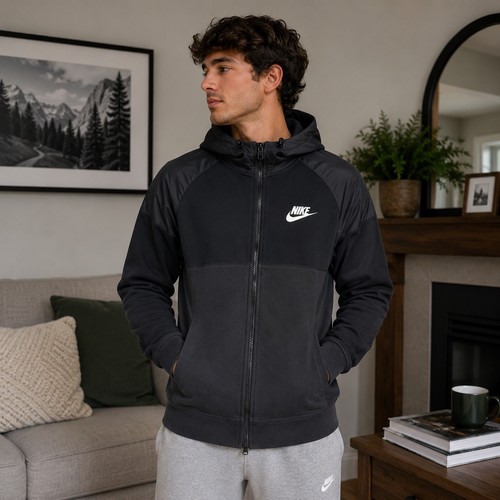 Nike hoodie men medium black - nike,