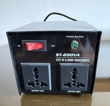 AC Voltage Converter ST-200VA 200W Heavy Duty Transformer 110V to 220V