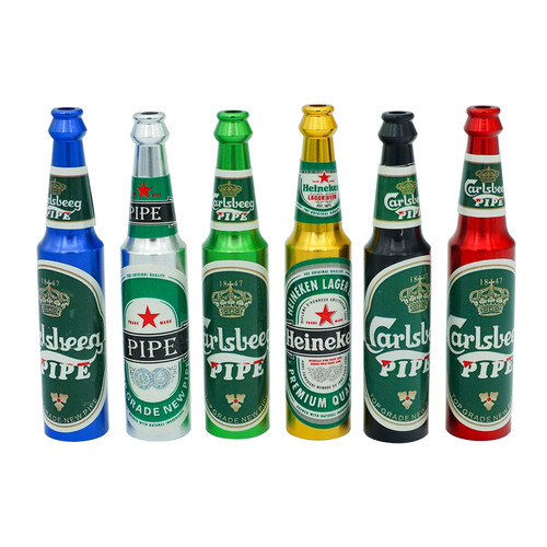 Beer bottle shaped pipe metal - bottle,