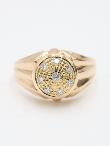 Gold diamond cluster - gold, ring