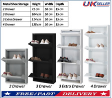 Metal Shoe Cabinet Footwear Rack Storage Cupboard Organizer Unit 2 3 4 5 Drawer