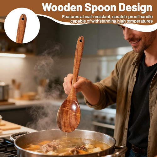 Large wooden spoon pcs - wooden,