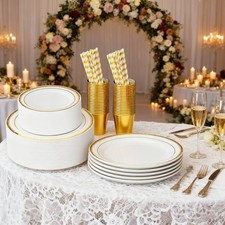 50 Sets Of Plastic Round Gold