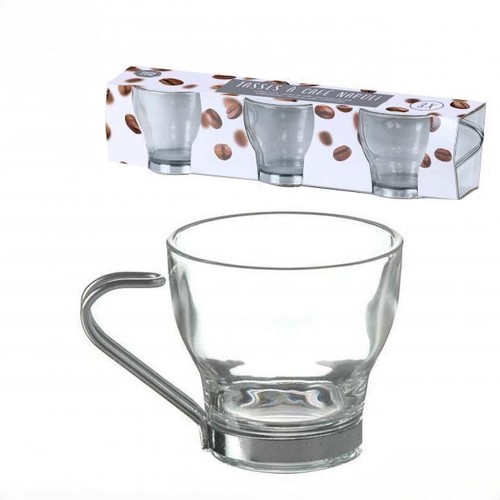 Coffee cup set - glass, metal