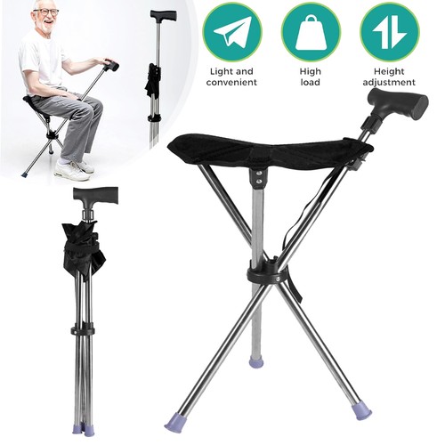 Folding walking stick - walking, seat