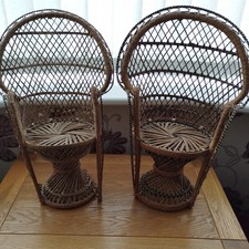 Pair vintage wicker - vintage,
