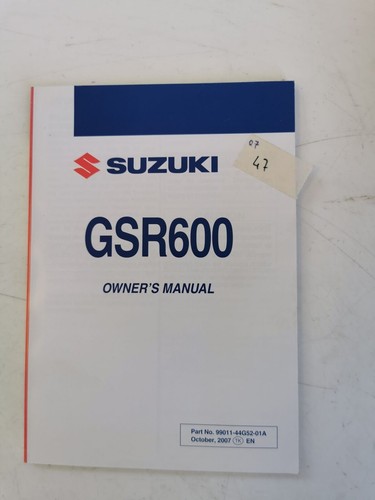 Suzuki gsr600 2007 owner - gsr600, owner's
