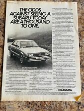 SUBARU GLF 1800 SALOON 1981 POSTER ADVERT APPROX A4 SIZE FILE XL