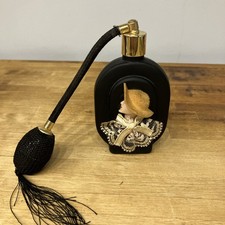 Vintage black glass with lady - vintage,