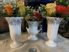 Table Decorations Vases X 3 With Artificial Flowers Wedge wood