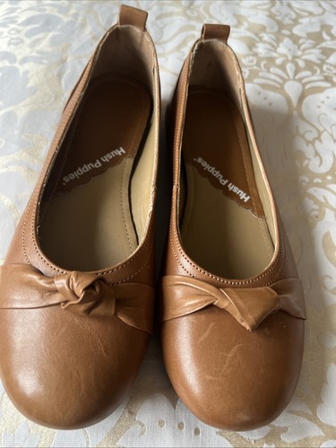 Tan hush puppy flats - puppy, size