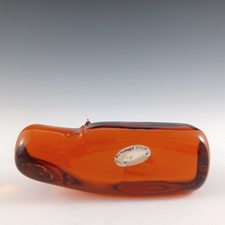 MARKED Wedgwood Topaz / Amber Glass Hippo Sculpture SG461