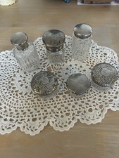 6 Hallmark Silver Vanity Jars