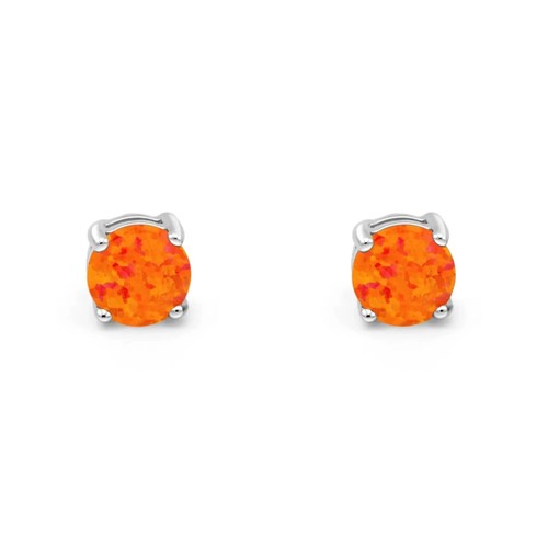 Orange fire opal stud - opal,