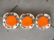 Wonderfully Vibrant Hand Painted Swinnertons Pottery 3 Small Octagonal Plates