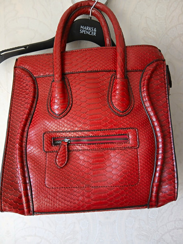 Red faux leather - faux,