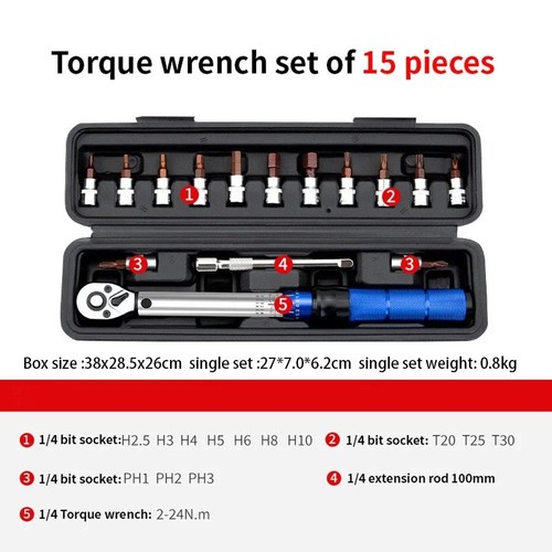Bicycle torque wrench set - wrench, 1/4"