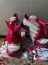 Irregular Choice Abigail’s 3rd Party Pink Tweed Bow Heels Brand New In Box Uk 6