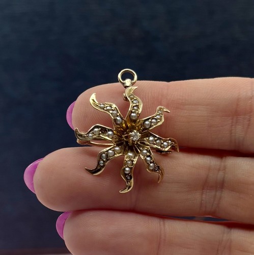 Antique 10k gold diamond - gold, seed