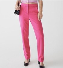 J Crew Kate Linen Blend Pants Sz 8 Petite Straight Leg Stretch NEW Pink 8P