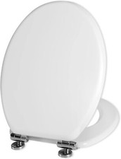 White Toilet Seat, White Durable Soft Close Toilet Seat Antibacterial Adjustable