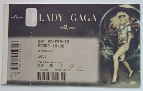 Lady concert ticket stub - lady, ga