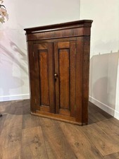 Victorian Oak & Mahogany Cross Banded Corner Cupboard
