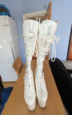 White knee length patent