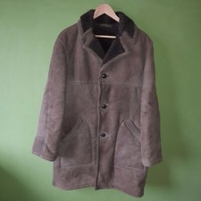 Vintage Brown Sheepskin Coat 3 Button Del Boy 