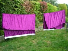 Pair Vintage Purple  Velvet Feel Curtains Length 60in Drop 72in