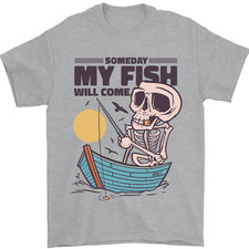 Fishing My Fish Will Come Funny Fisherman Mens T-Shirt 100% Cotton