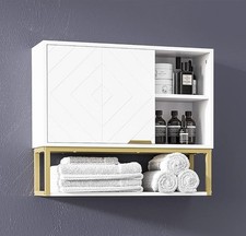 Bathroom Cabinet Wall Mounted Medicine Cupboard Storage Unit with Shelving