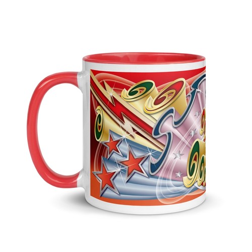 Retro fairground art mug red - retro,