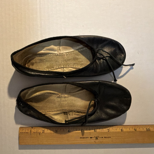 1960 70s black leather ballet - 1960-70s,