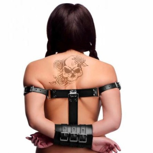 Leather bondage back - back, handcuffs