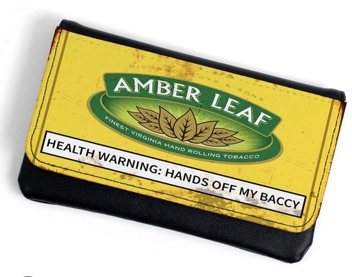 Vintage amber leaf pouch empty - pouch,