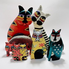 Laurel Burch Style Wooden Cat