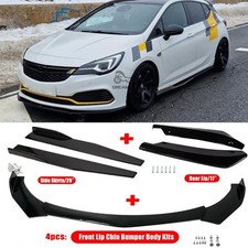 For Opel Astra K Front Bumper Lip Side Skirt + Rear Lip Wrap Angle Splitter Kit