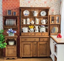 1:6 Scale Wooden Kitchen Sideboard Cabinet Drawers Miniature Dollhouse Shelves