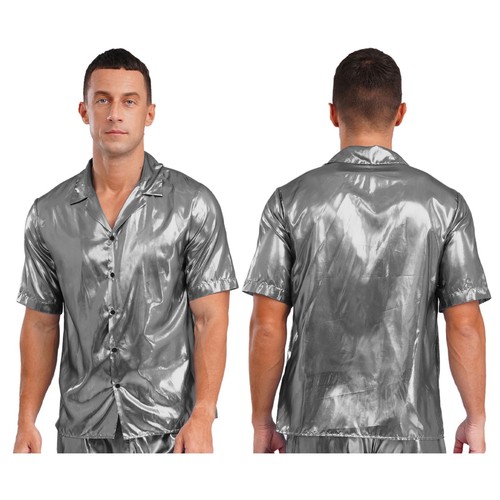 Mens metallic shiny shirt - shiny,