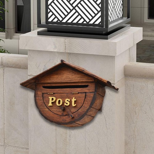 Wooden mailbox wall - mailbox, mounted