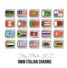 World flags Countries K-Z 9mm Italian charms fits classic italian charm bracelet
