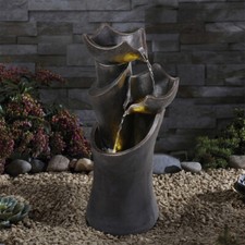 3 Tier Solar Powered Water Feature Outdoor Garden Water Fountain with LED lights